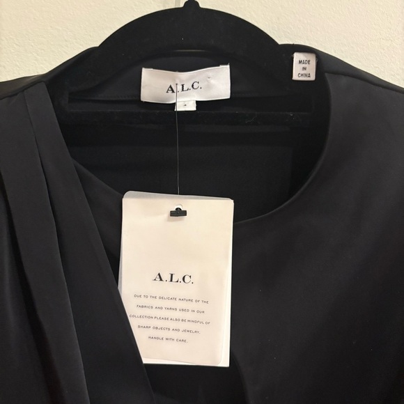 A.L.C. NWT Black Cutout Satin-Crepe Maxi Dress size 4 - Picture 4 of 10